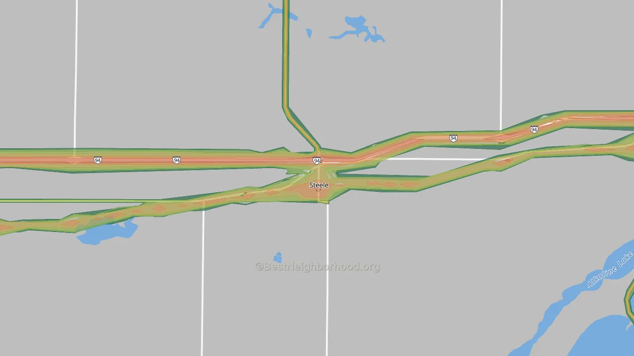 Steele, ND Map of Noise Levels in Steele