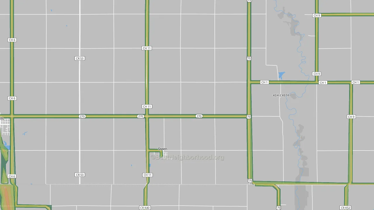 Steen, MN Map of Noise Levels in Steen