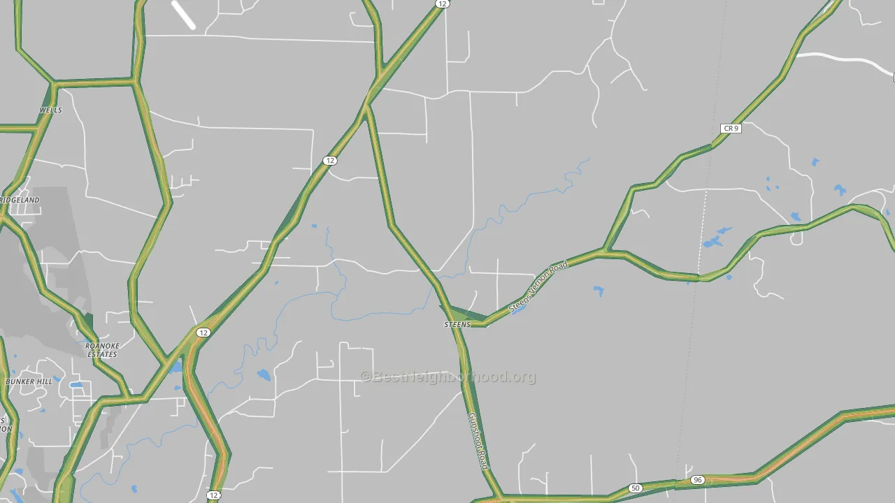 Steens, MS Map of Noise Levels in Steens