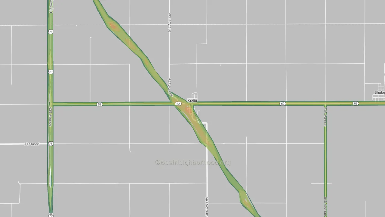 Stella, NE Map of Noise Levels in Stella