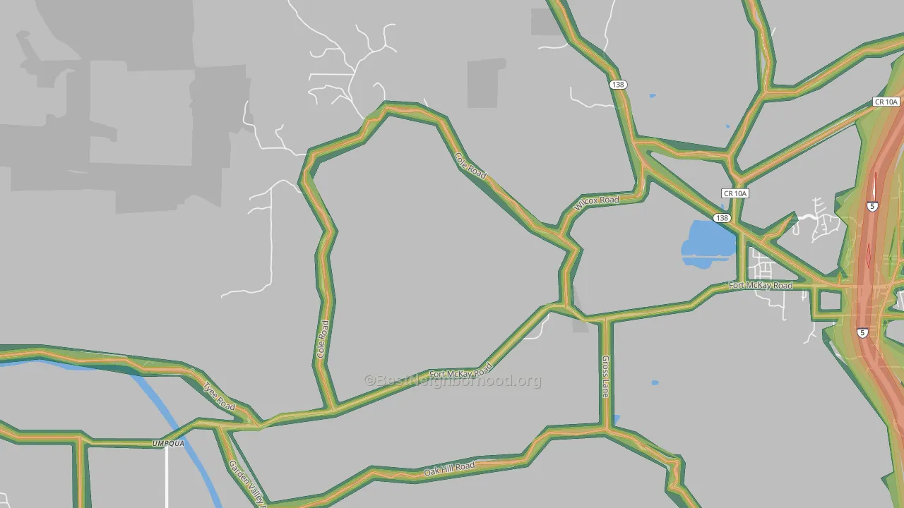 Stephens, OR Map of Noise Levels in Stephens