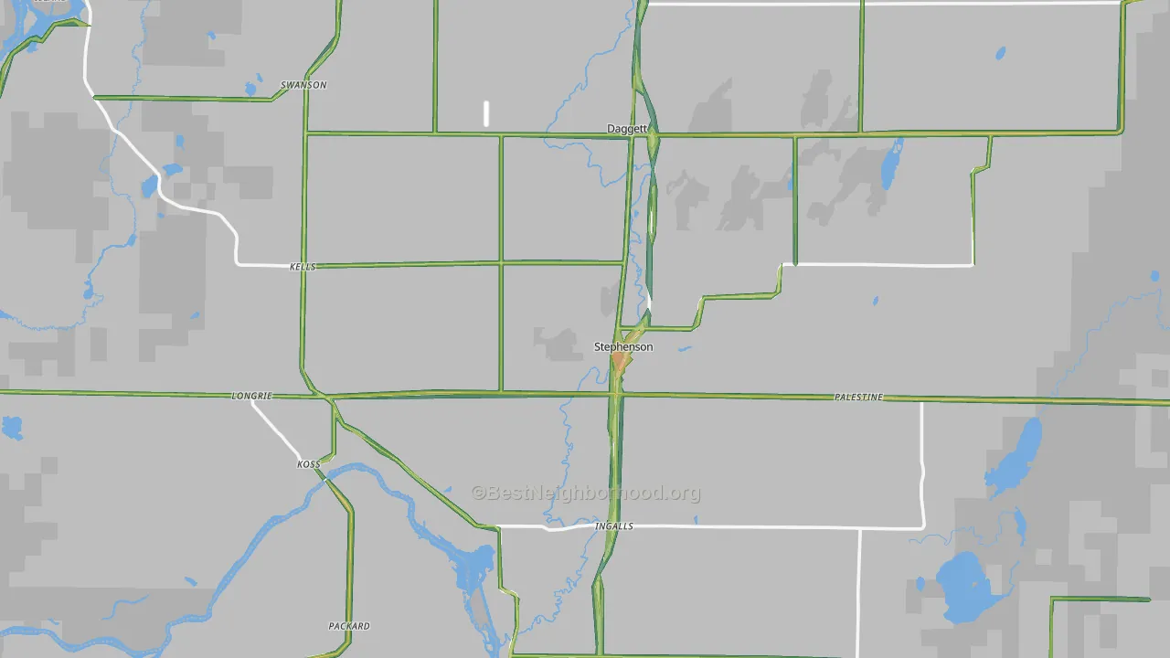 Stephenson, MI Map of Noise Levels in Stephenson