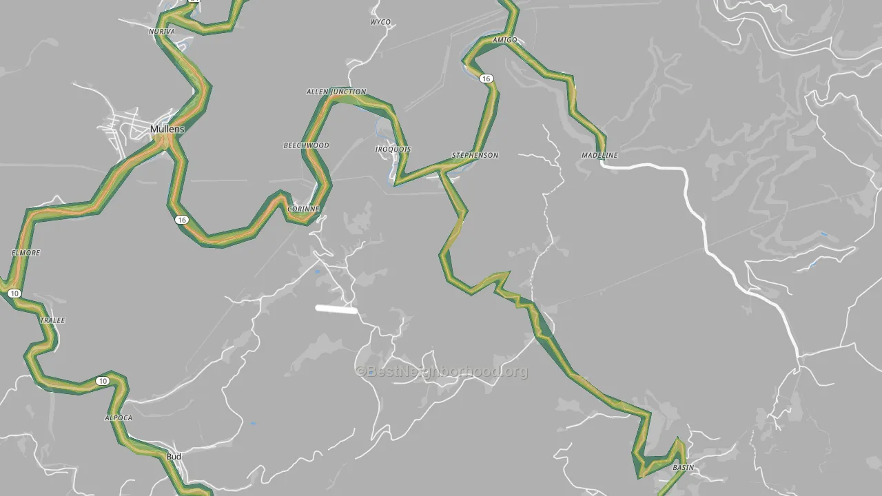 Stephenson, WV Map of Noise Levels in Stephenson