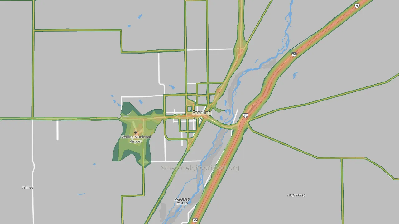 Sterling, CO Map of Noise Levels in Sterling