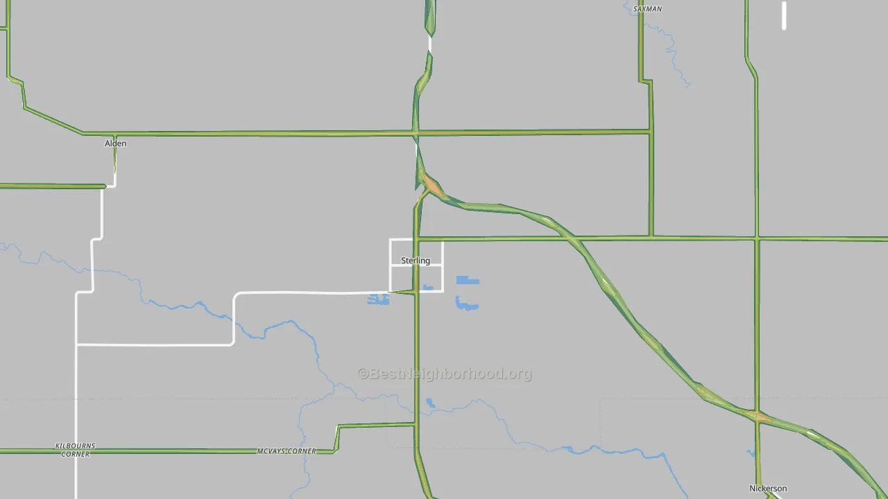 Sterling, KS Map of Noise Levels in Sterling