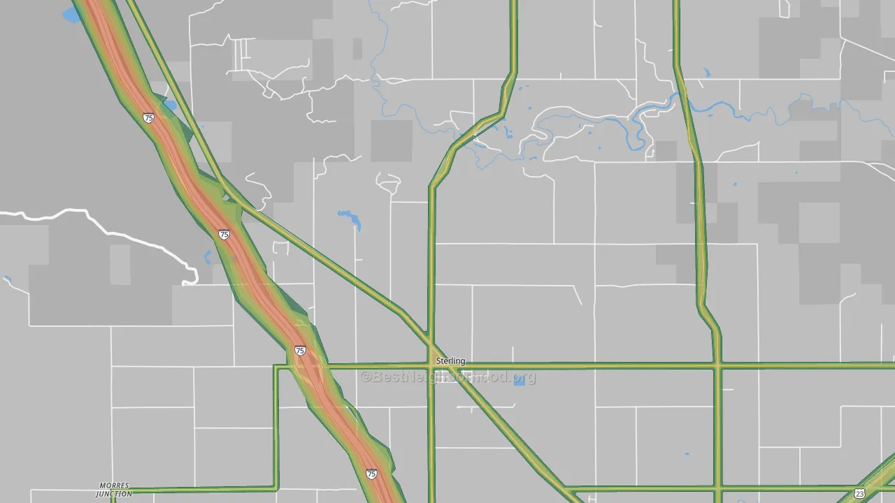 Sterling, MI Map of Noise Levels in Sterling