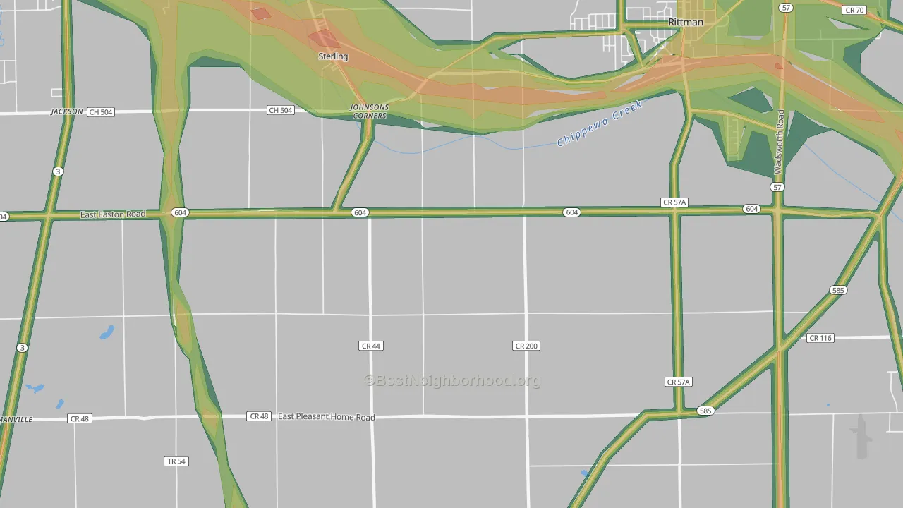 Sterling, OH Map of Noise Levels in Sterling