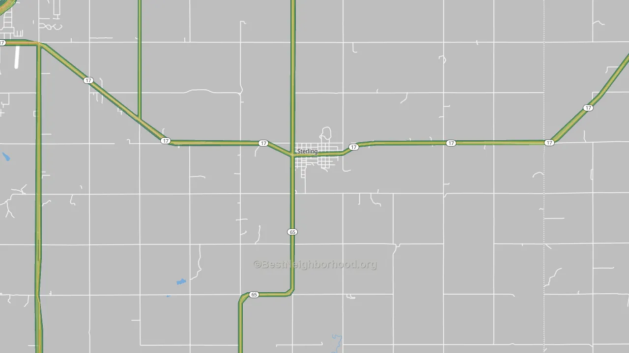 Sterling, OK Map of Noise Levels in Sterling