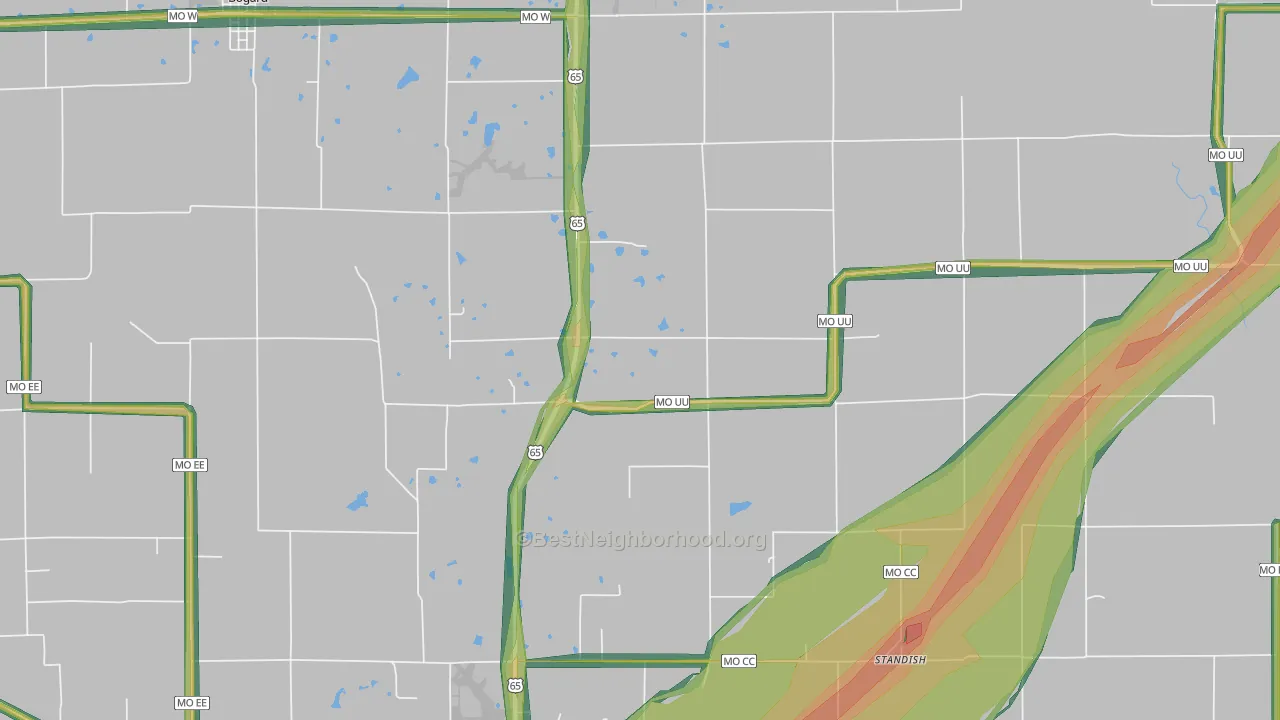 Stet, MO Map of Noise Levels in Stet