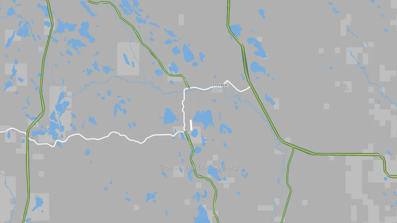Steuben, MI Map of Noise Levels in Steuben