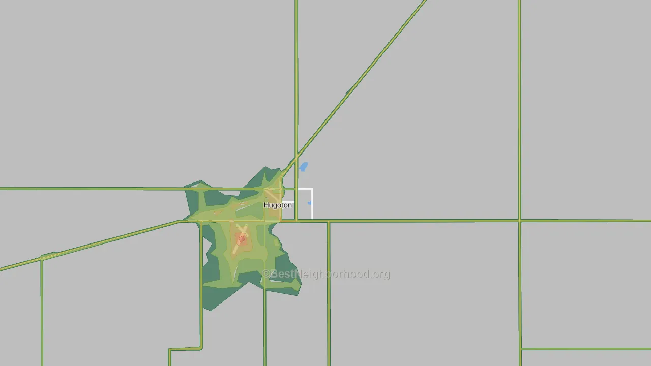 Stevens County, KS Map of Noise Levels in Stevens County