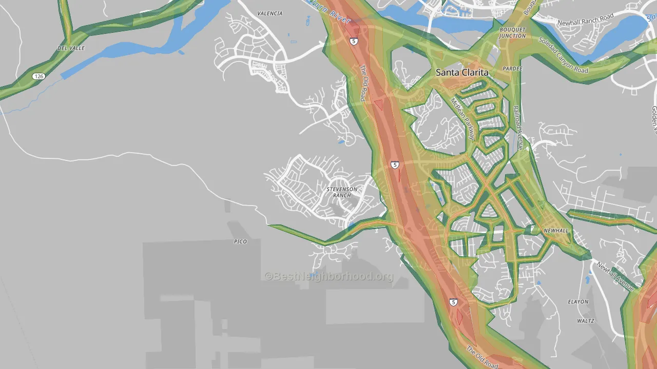 Stevenson Ranch, CA Map of Noise Levels in Stevenson Ranch