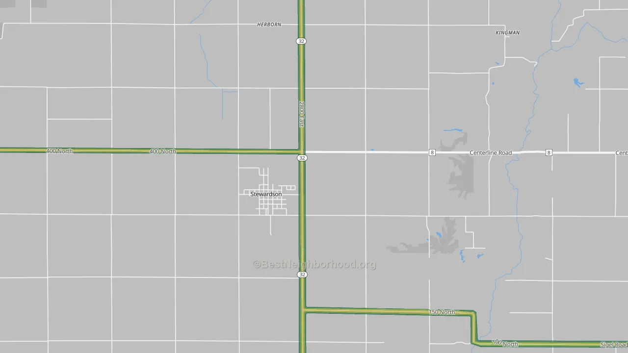 Stewardson, IL Map of Noise Levels in Stewardson
