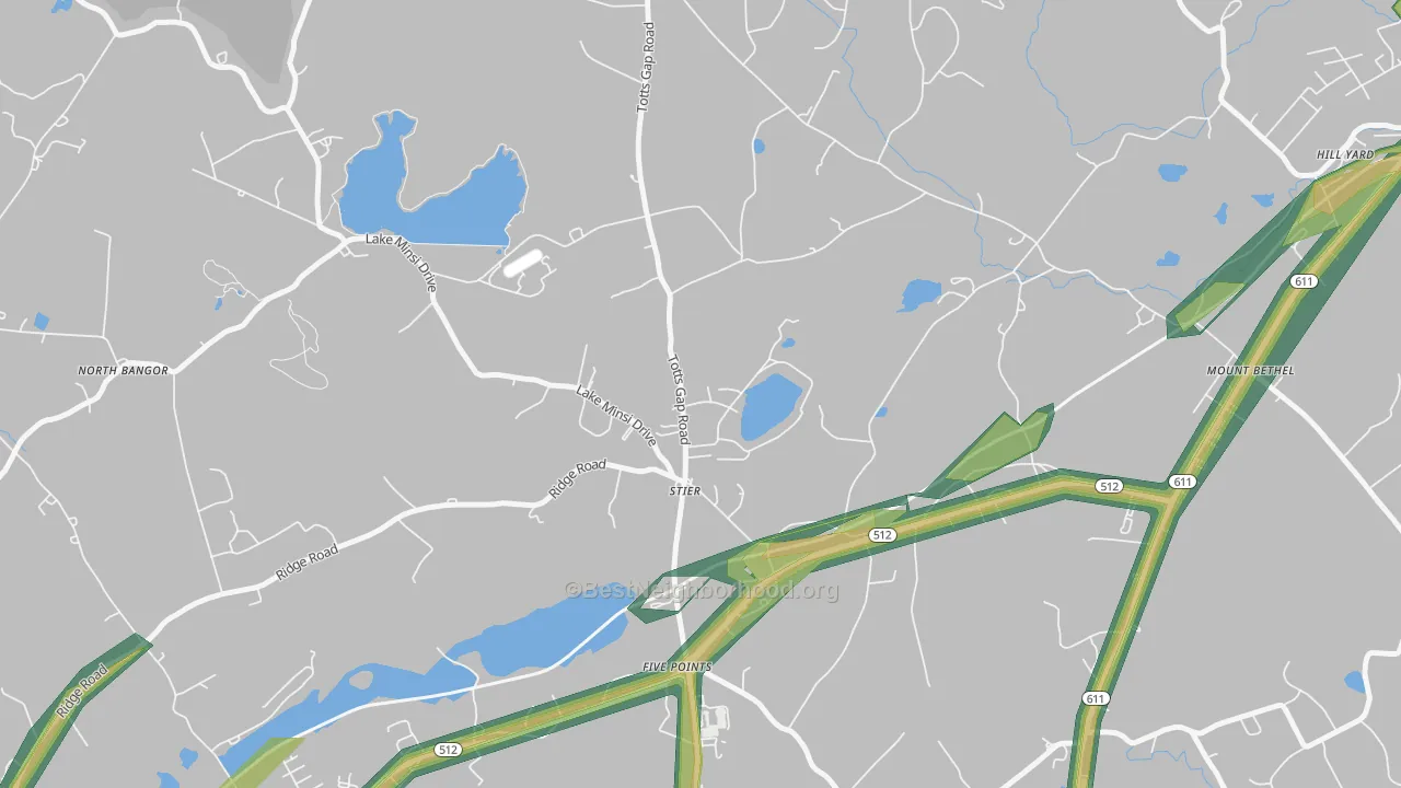 Stier, PA Map of Noise Levels in Stier