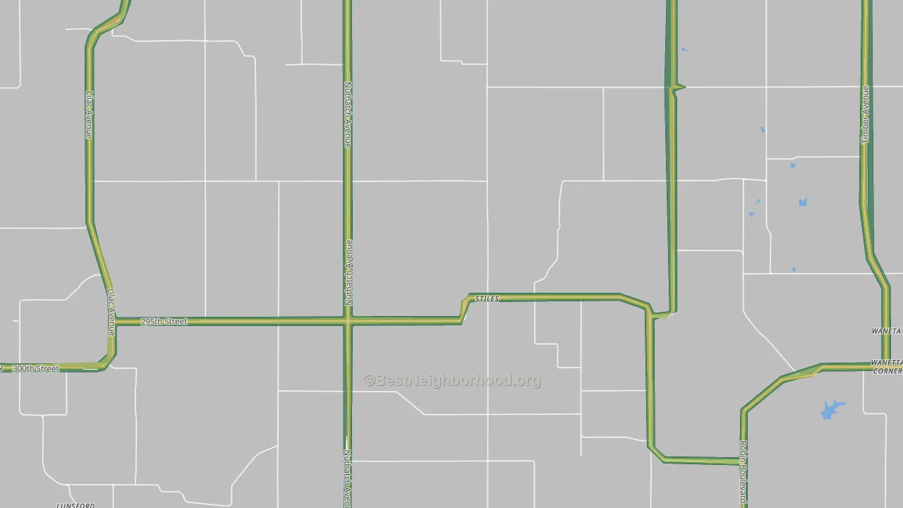 Stiles, IA Map of Noise Levels in Stiles
