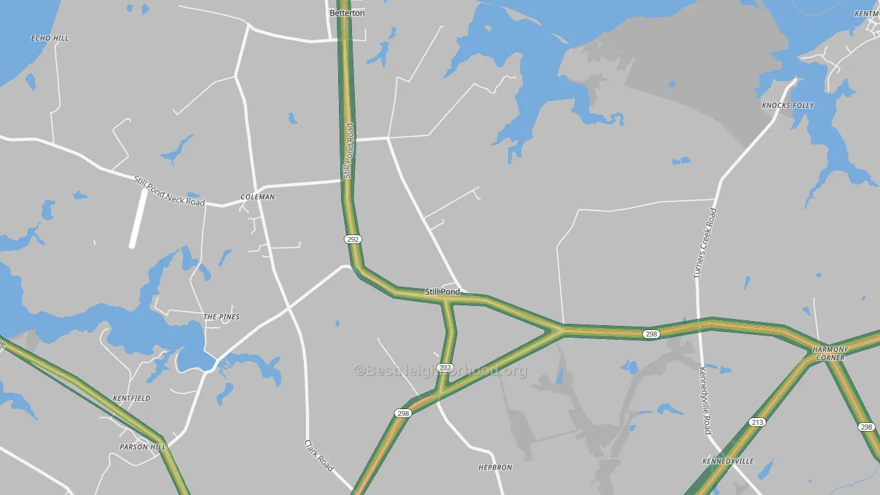 Still Pond, MD Map of Noise Levels in Still Pond