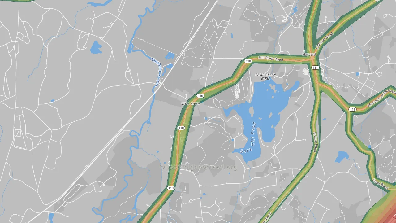 Still River, MA Map of Noise Levels in Still River