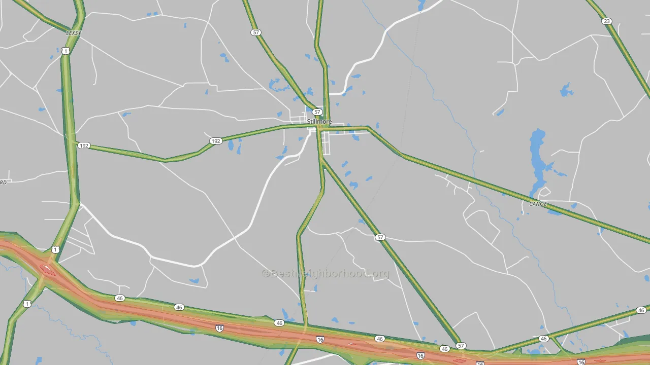 Stillmore, GA Map of Noise Levels in Stillmore