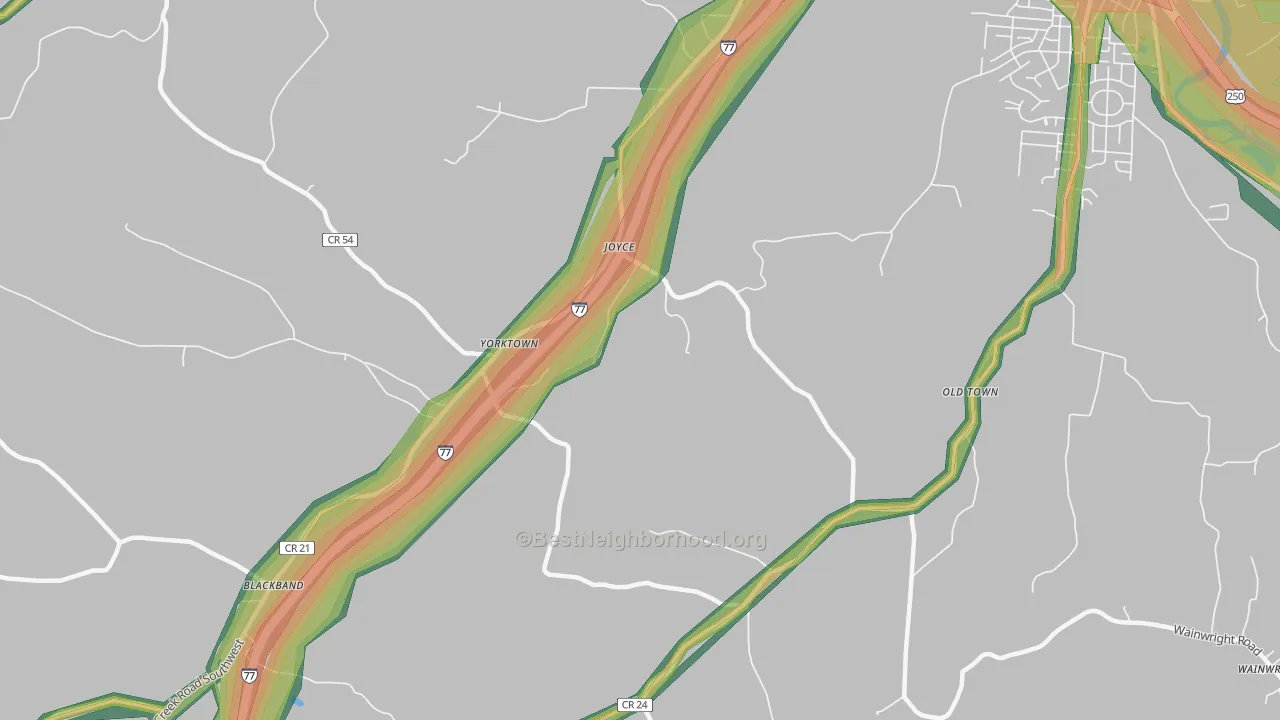 Stillwater, OH Map of Noise Levels in Stillwater