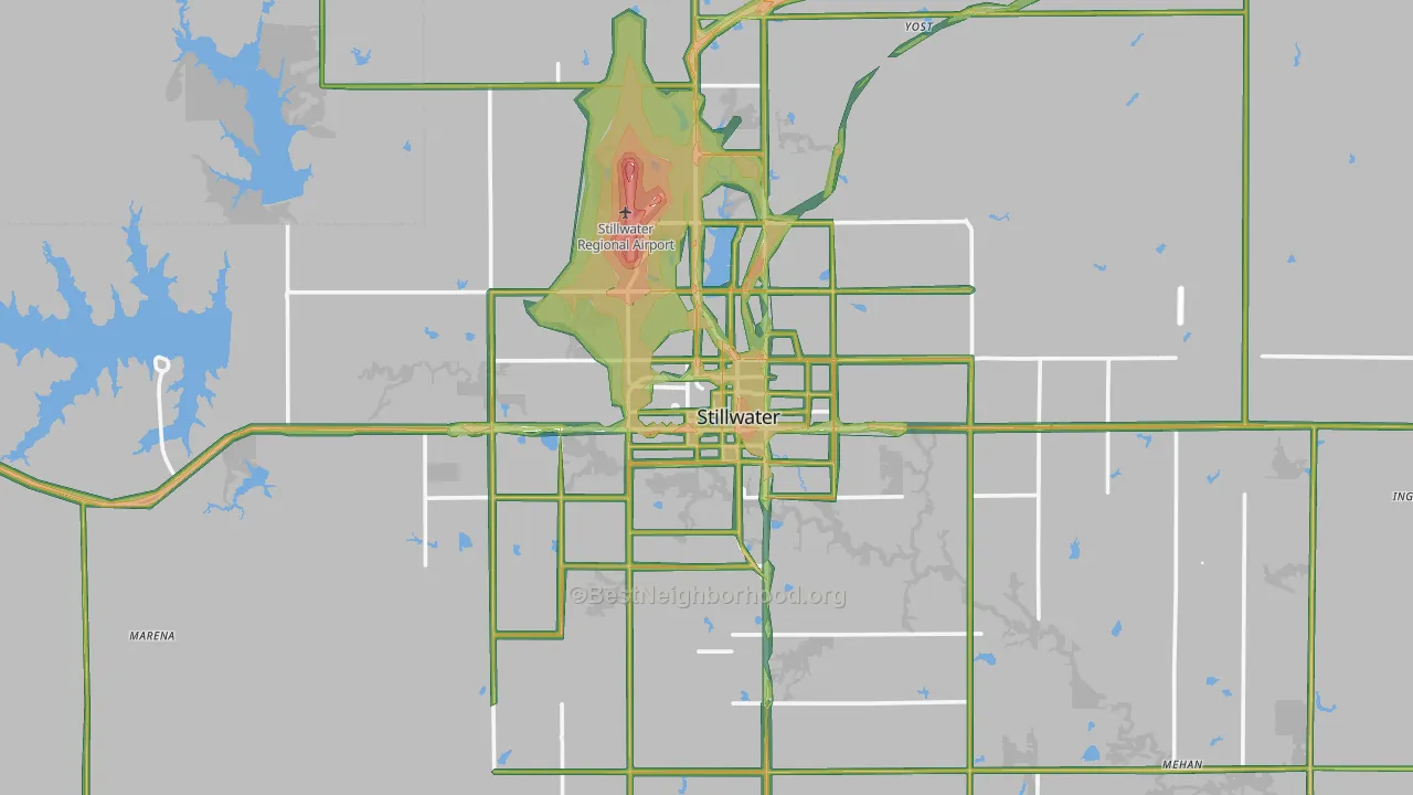 Stillwater, OK Map of Noise Levels in Stillwater