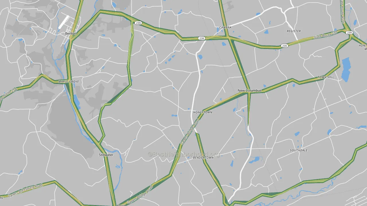 Stillwater, PA Map of Noise Levels in Stillwater