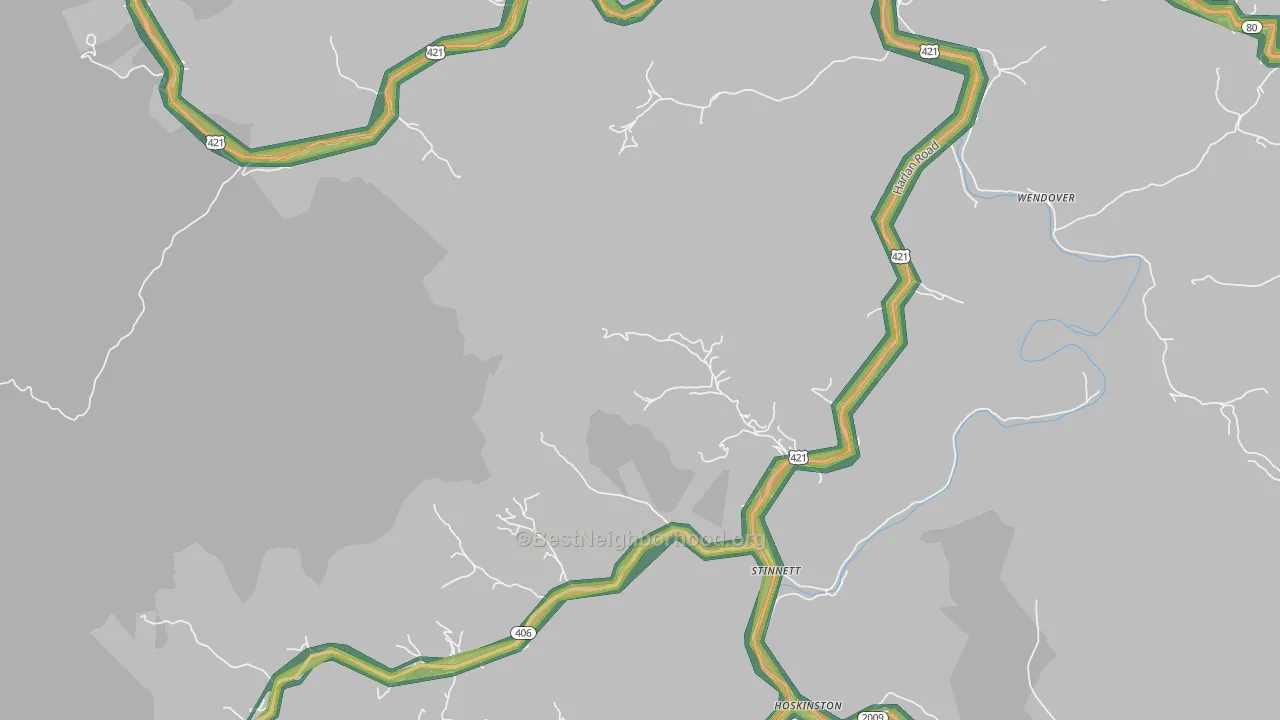 Stinnett, KY Map of Noise Levels in Stinnett