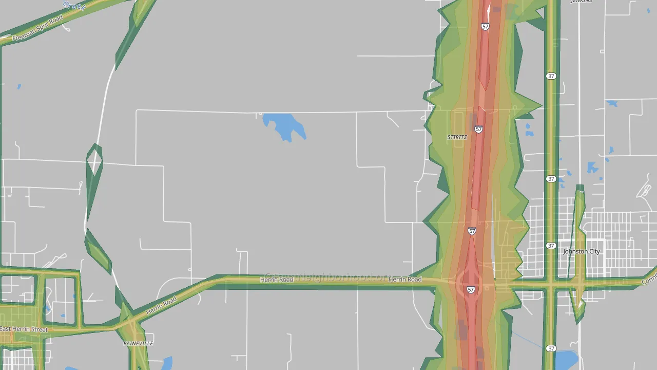 Stiritz, IL Map of Noise Levels in Stiritz