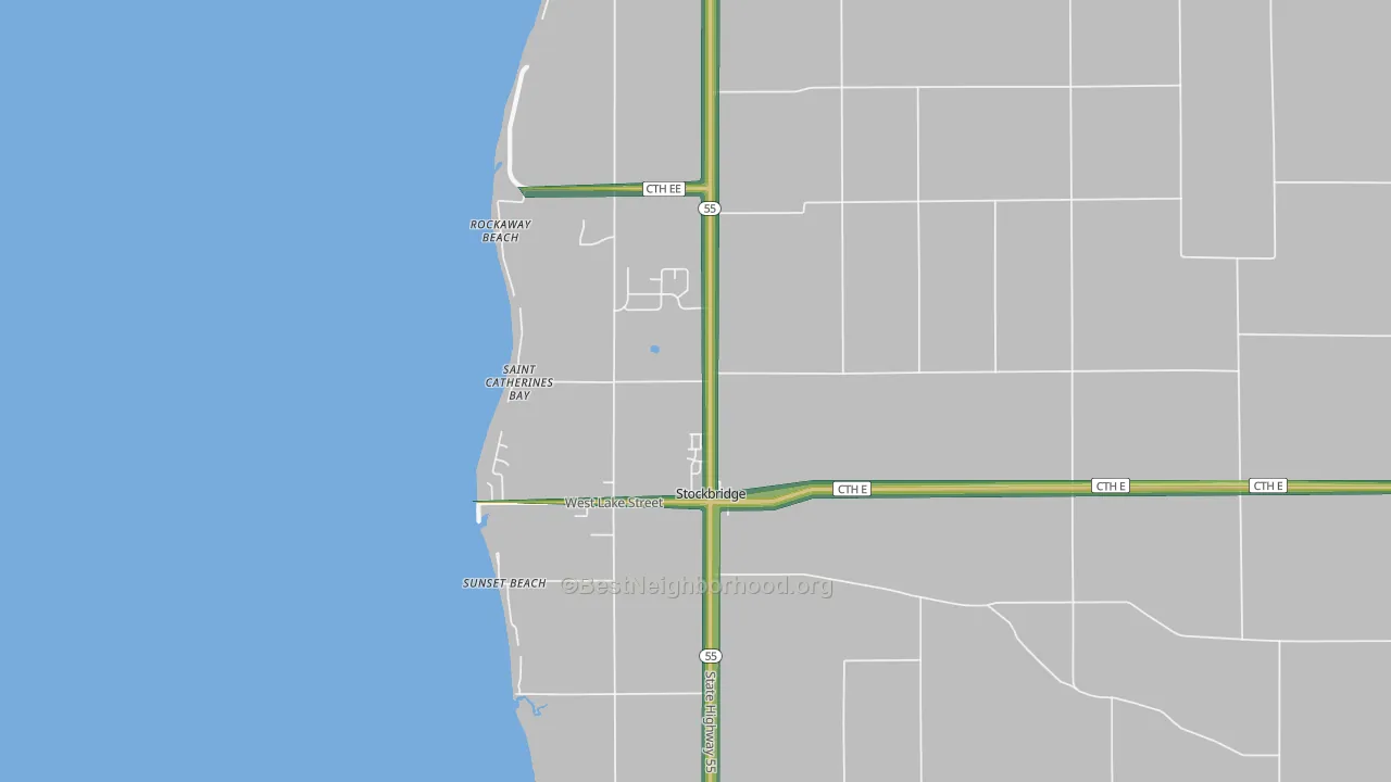 Stockbridge, WI Map of Noise Levels in Stockbridge