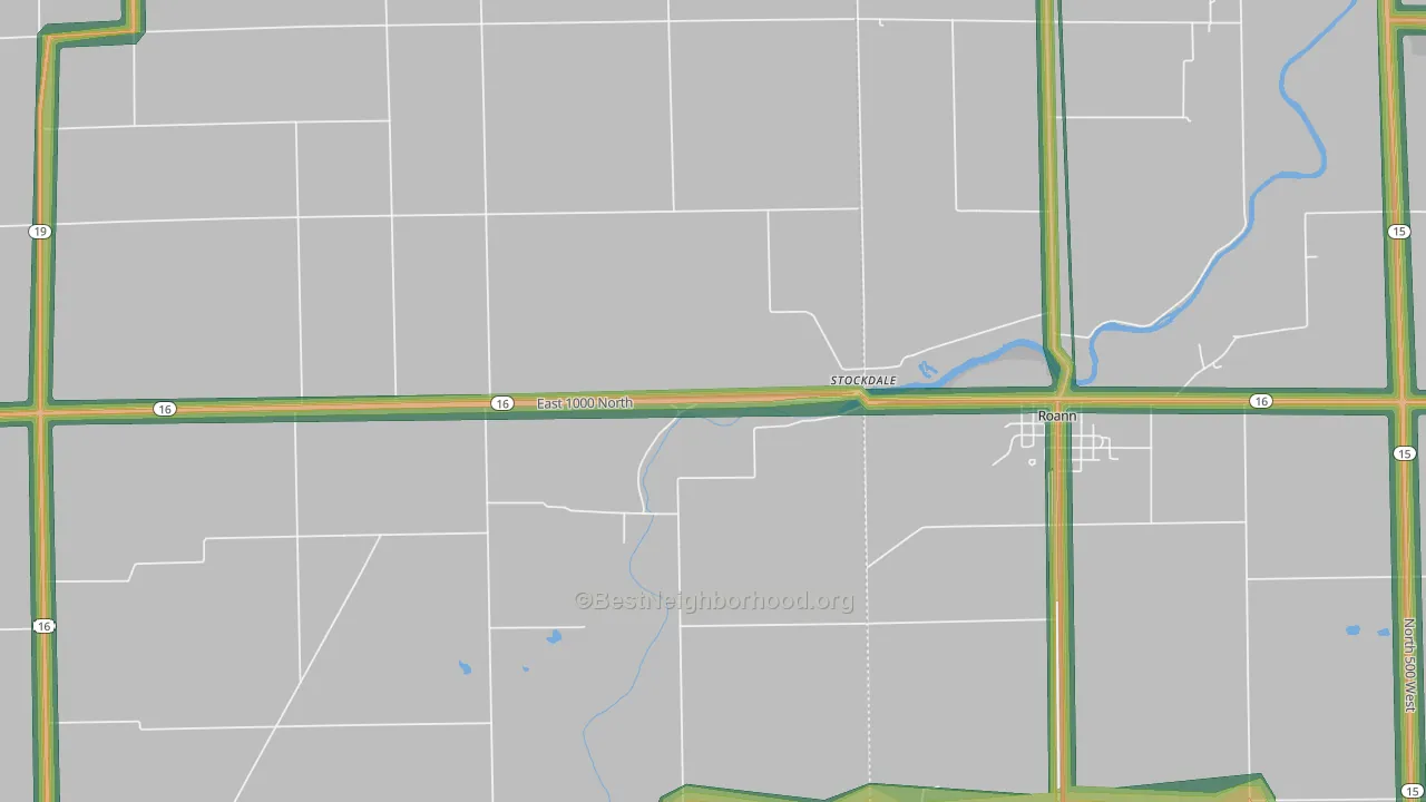 Stockdale, IN Map of Noise Levels in Stockdale