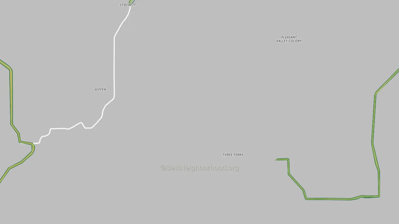 Stockett, MT Map of Noise Levels in Stockett