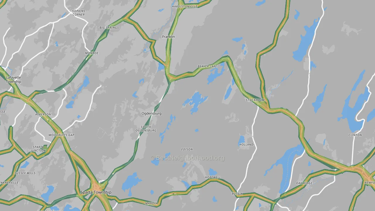 Stockholm, NJ Map of Noise Levels in Stockholm