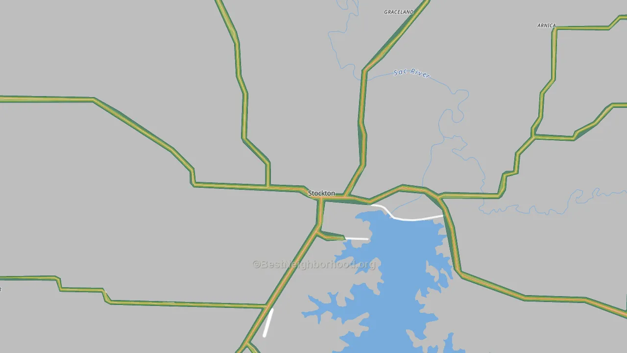 Stockton, MO Map of Noise Levels in Stockton