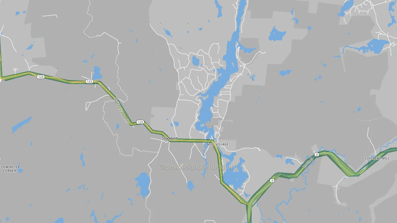 Stoddard, NH Map of Noise Levels in Stoddard