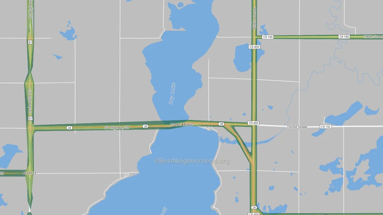 Stone Bridge, SD Map of Noise Levels in Stone Bridge