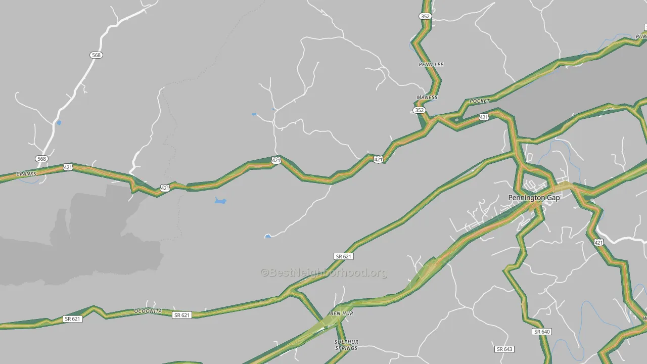 Stone Creek, VA Map of Noise Levels in Stone Creek