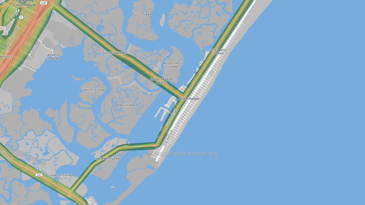 Stone Harbor, NJ Map of Noise Levels in Stone Harbor