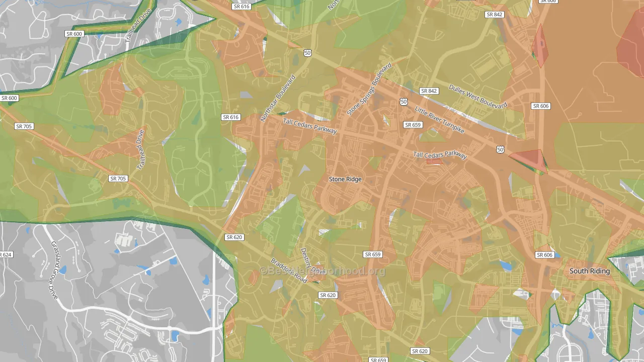 Stone Ridge, VA Map of Noise Levels in Stone Ridge