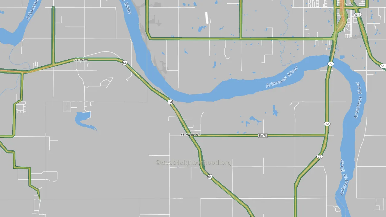 Stonebluff, OK Map of Noise Levels in Stonebluff