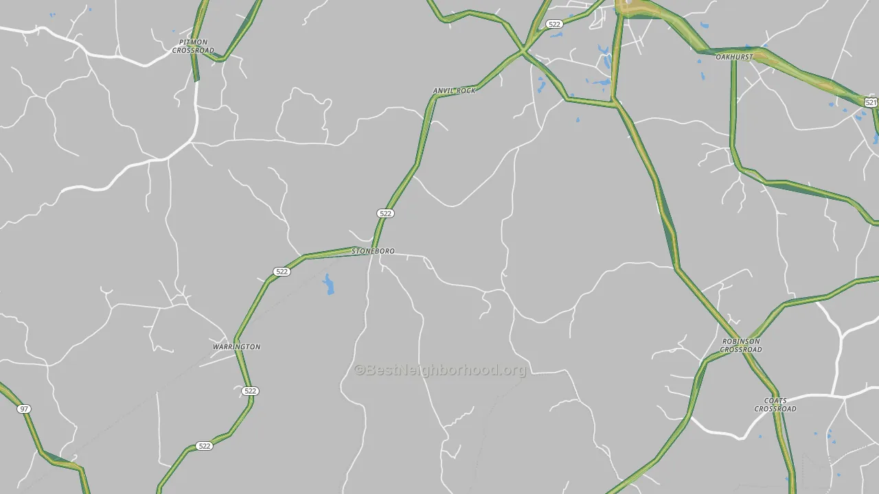 Stoneboro, SC Map of Noise Levels in Stoneboro
