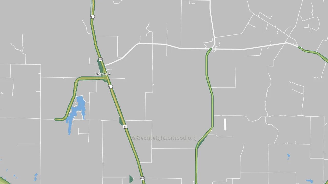 Stoneburg, TX Map of Noise Levels in Stoneburg