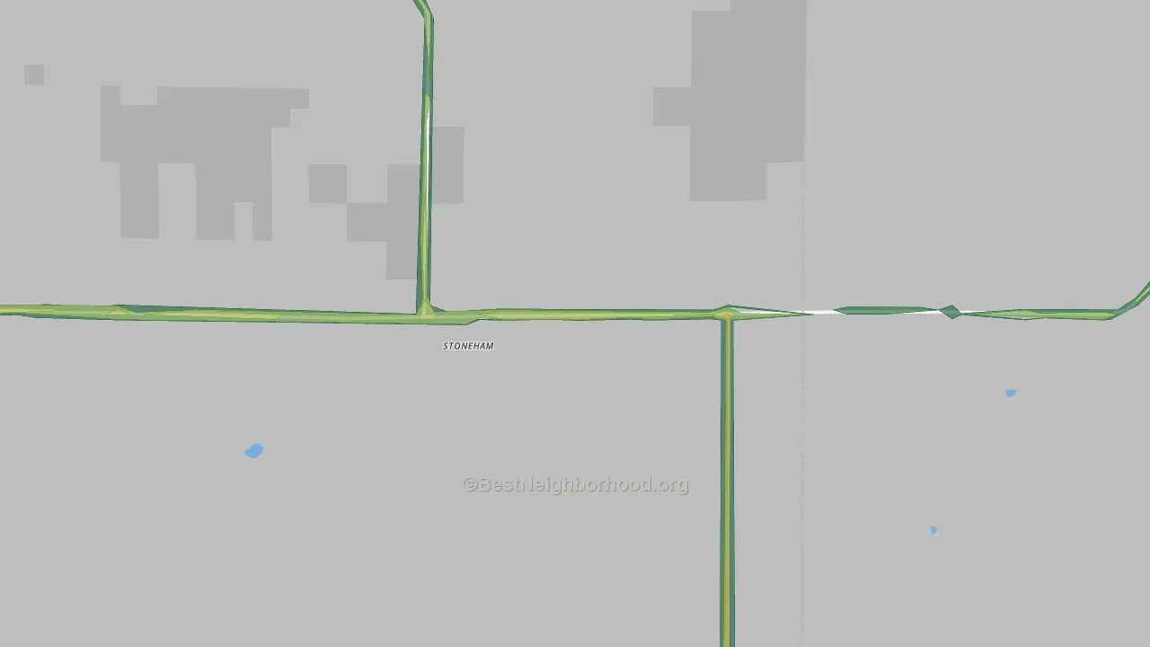 Stoneham, CO Map of Noise Levels in Stoneham