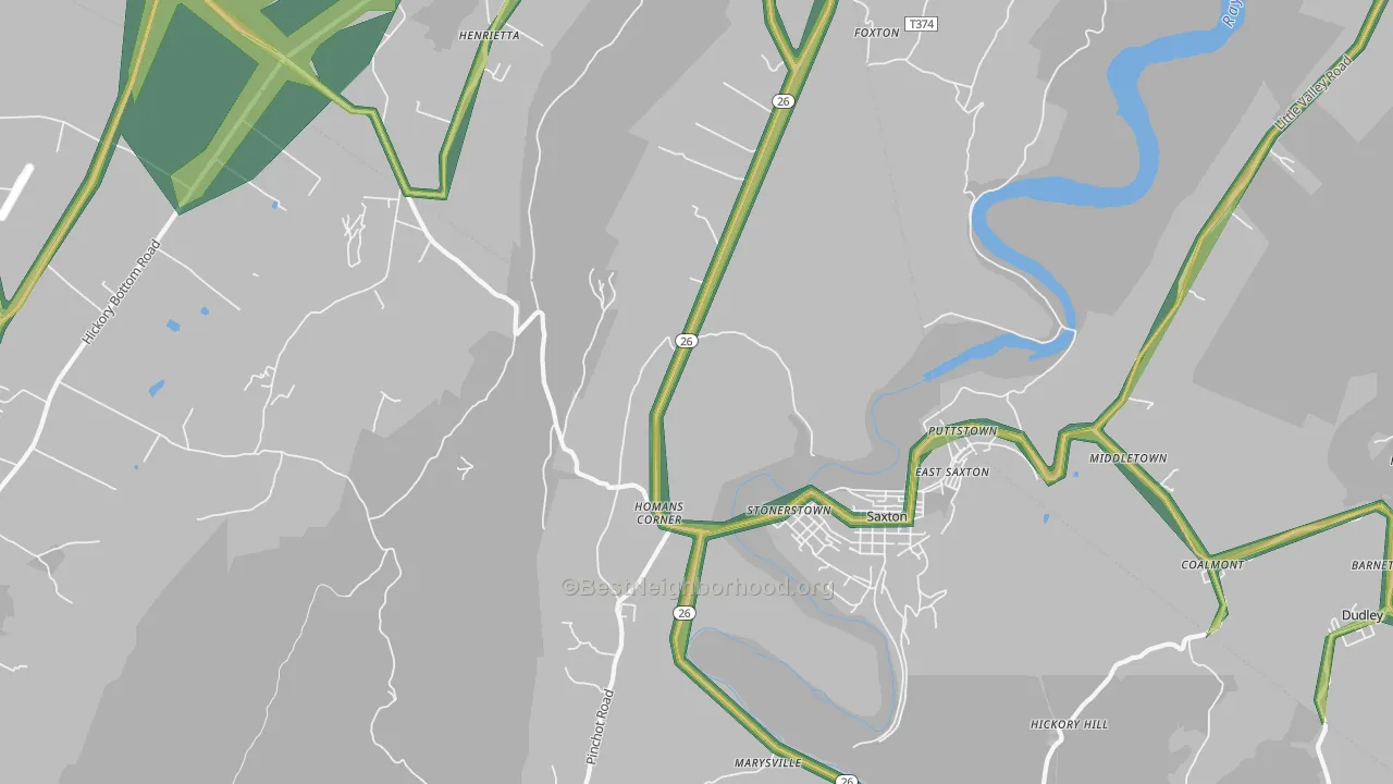 Stonerstown, PA Map of Noise Levels in Stonerstown