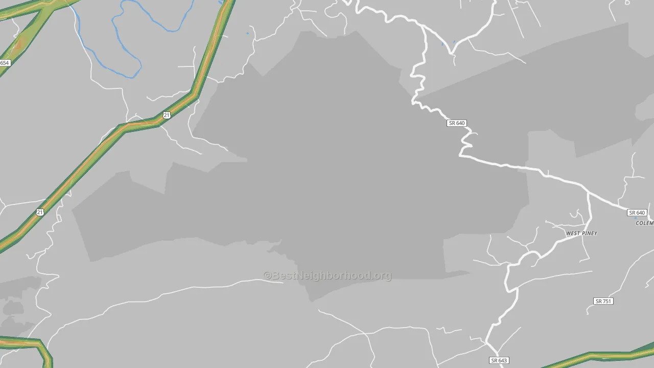 Stones Mill, VA Map of Noise Levels in Stones Mill