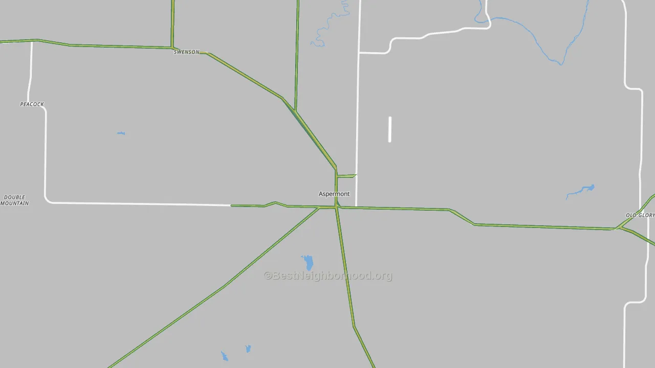 Stonewall County, TX Map of Noise Levels in Stonewall County