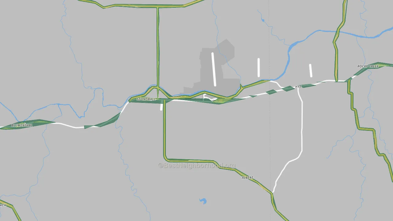 Stonewall, TX Map of Noise Levels in Stonewall