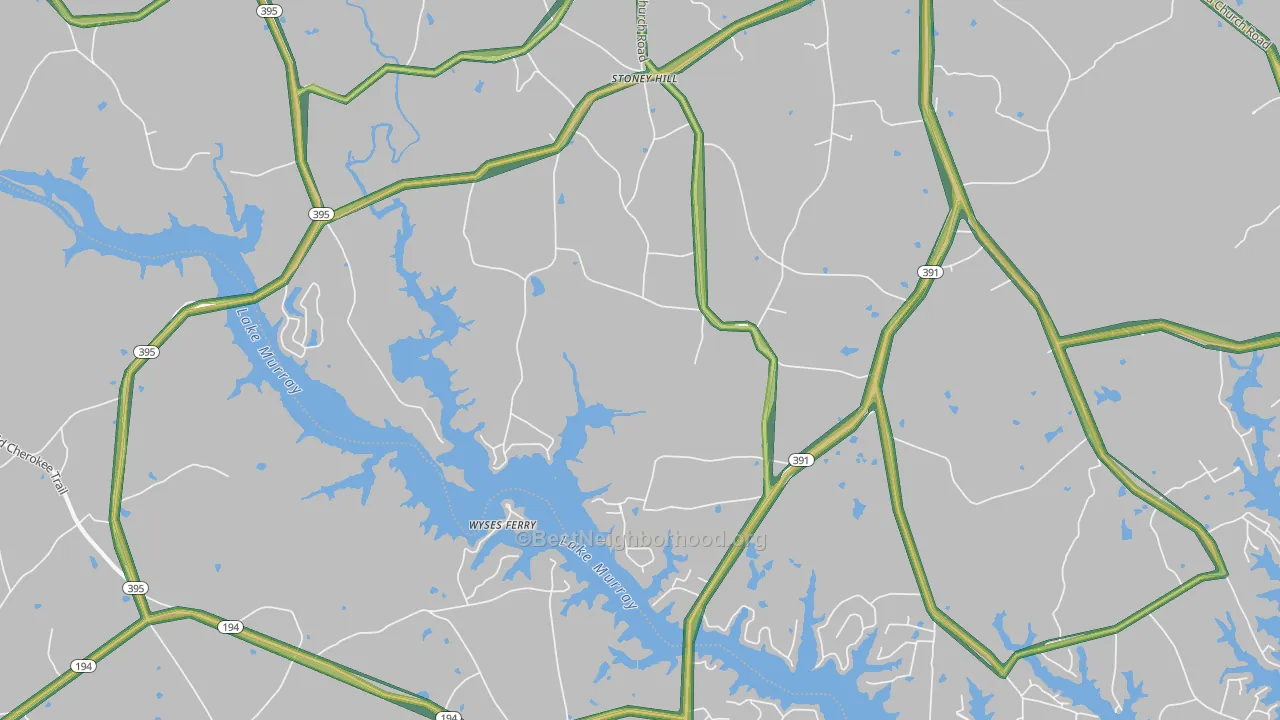 Stoney Hill, SC Map of Noise Levels in Stoney Hill