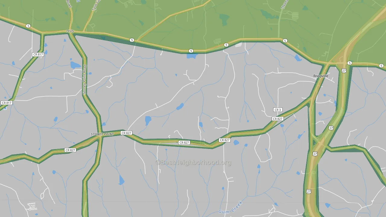 Stoney Point, GA Map of Noise Levels in Stoney Point