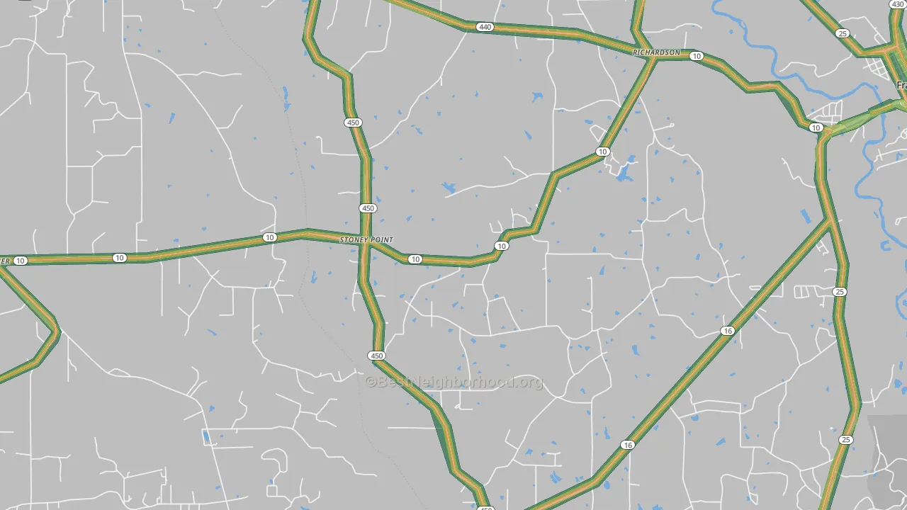 Stoney Point, LA Map of Noise Levels in Stoney Point