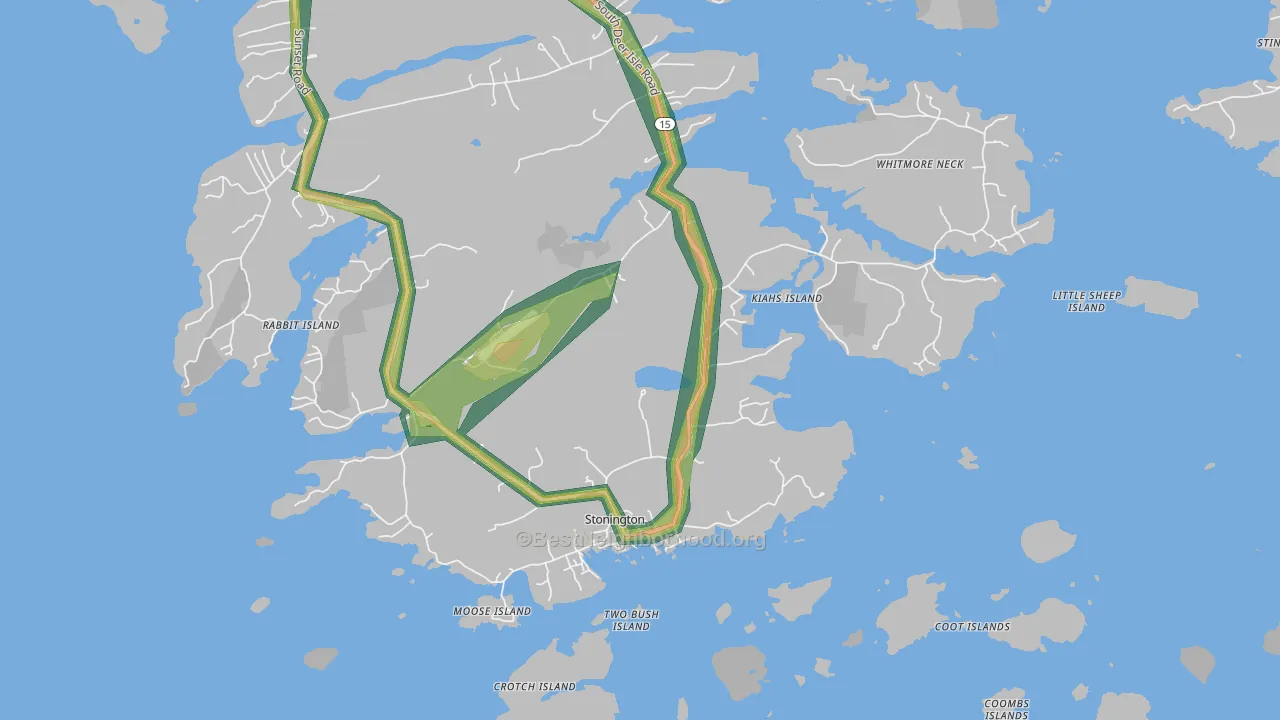 Stonington, ME Map of Noise Levels in Stonington