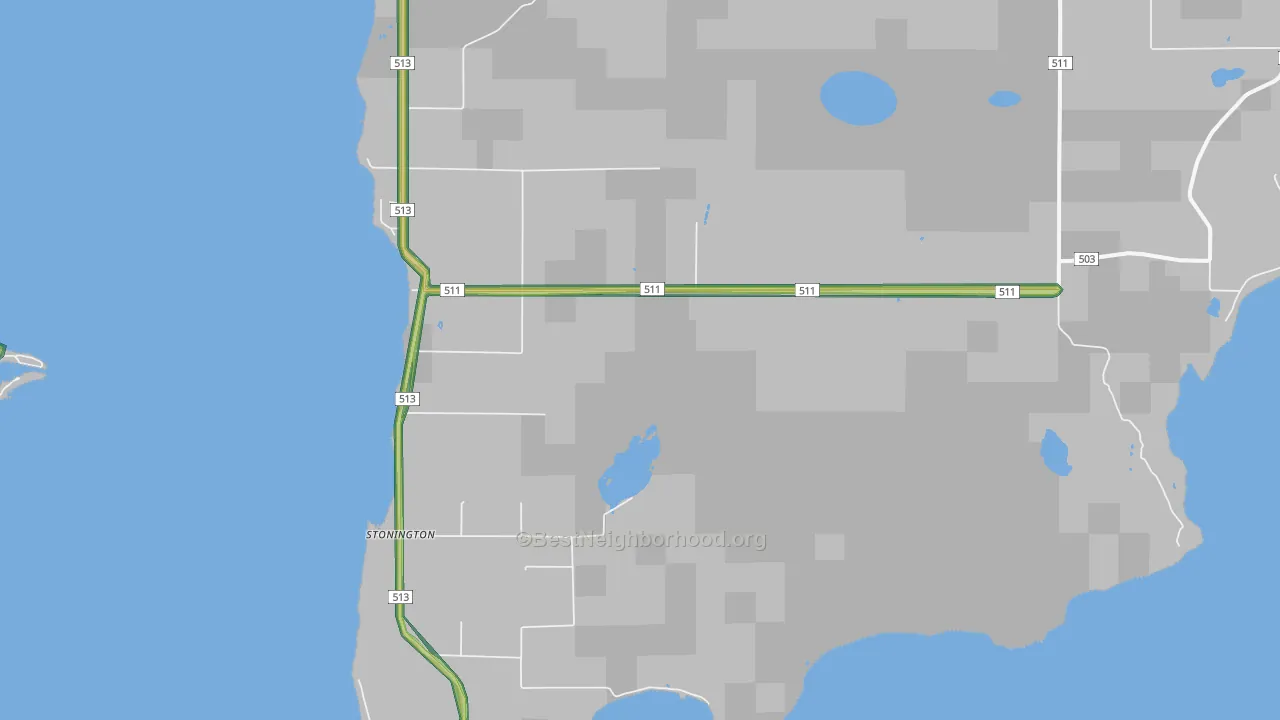 Stonington, MI Map of Noise Levels in Stonington